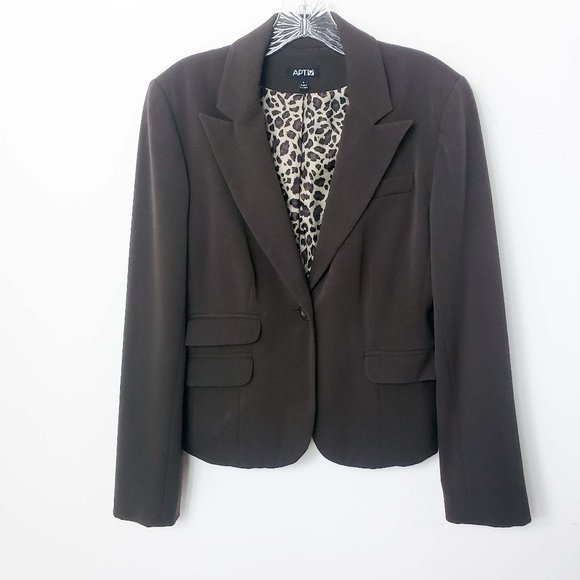 Apt. 9 Jackets & Blazers - Apt. 9 Women's Saddle Brown Lined One Button Pockets Jacket Blazer Suit Coat